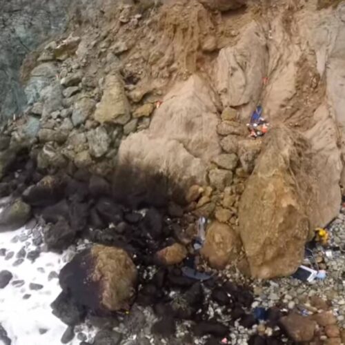 Two children and two adults survive after Tesla plunges 250 feet off California cliff