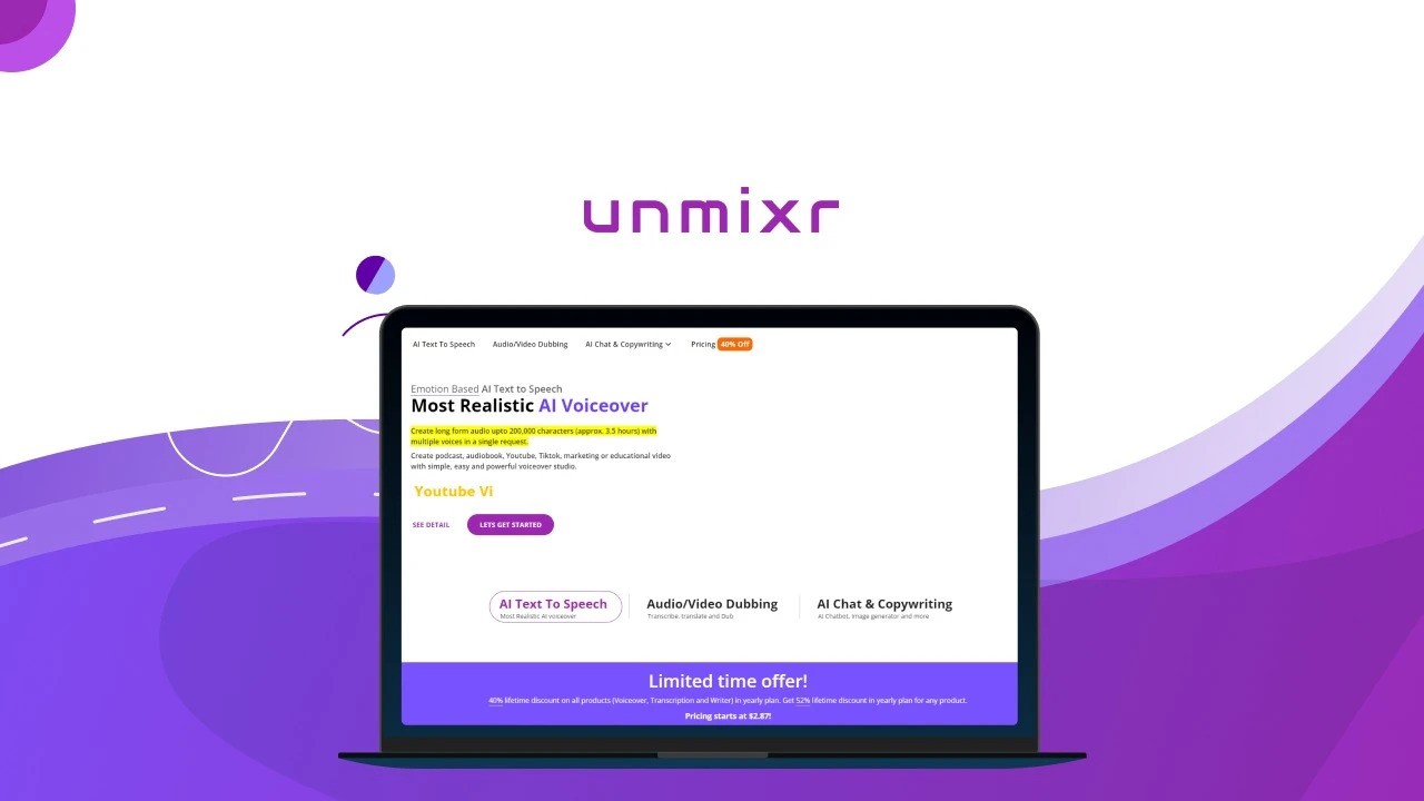 Unmixr AI – Text to Speech, AI Chat (GPT-4,Claude-3 & more) & Copywriting – LIFETIME Deals by appsumo