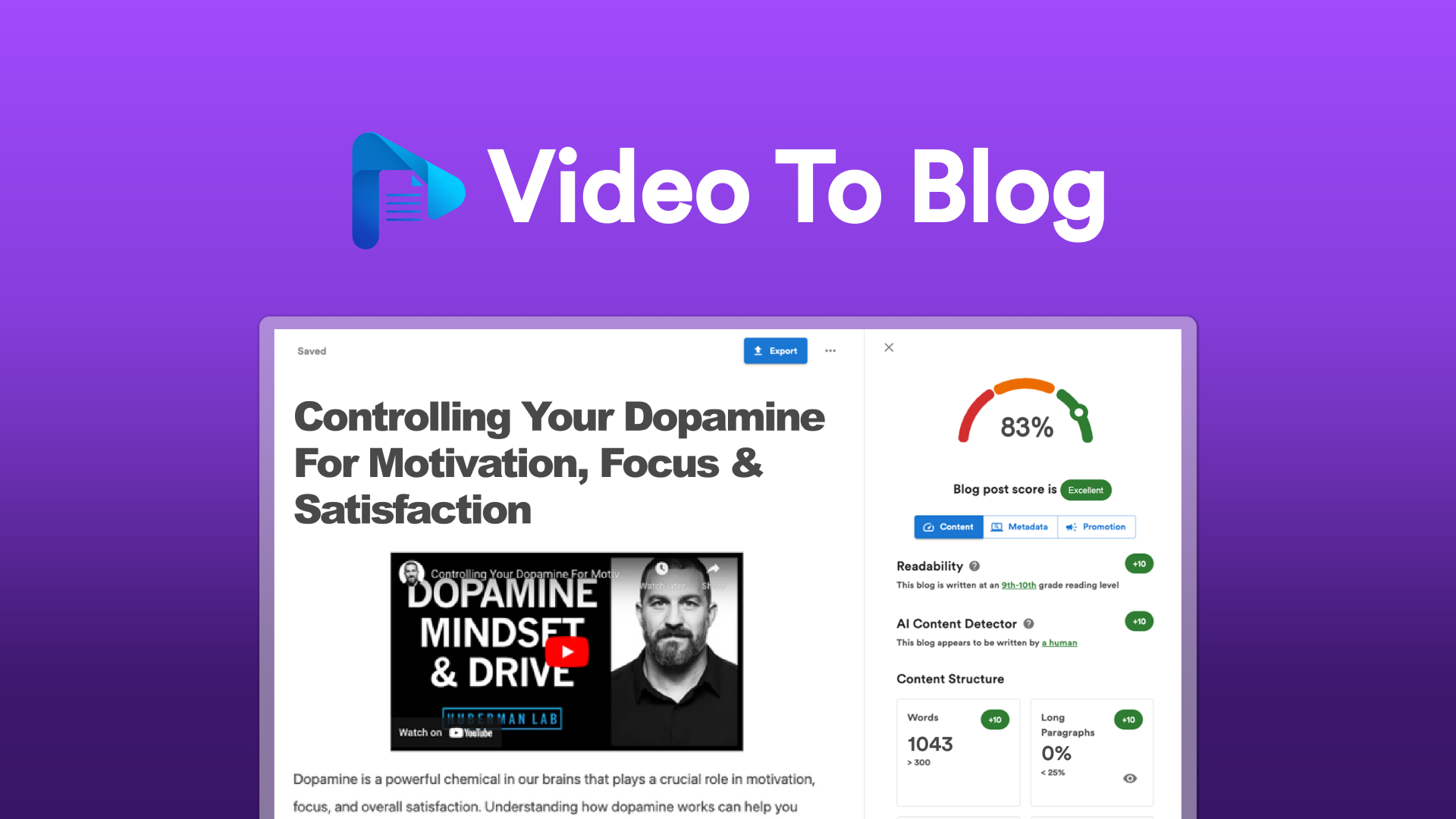 Video To Blog – LIFETIME Deals by appsumo